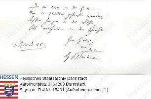 Büchner, Georg, Dr. phil. (1813-1837) / Stammbuchblatt Georg Büchners für den Mitflüchtling Heinrich Ferber (1813-1882) aus Gießen