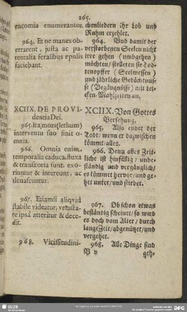 XCIIX. De Providentia Dei