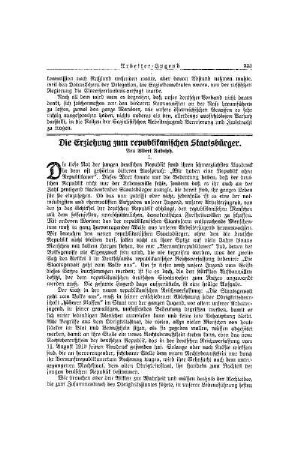 Die Erziehung zum republikanischen Staatsbürger