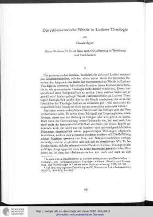 Oswald Bayer - Die reformatorische Wende in Luthers Theologie