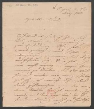 Brief an Wilhelm Speyer : 07.03.1838