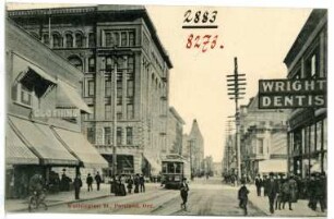 Portland, Oregon. Washington Street - mit Straßenbahn