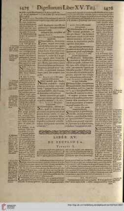 Liber XV. De Peculio