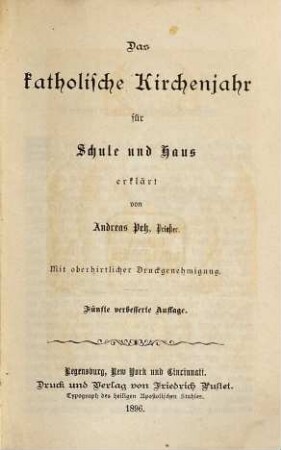 Das katholische Kirchenjahr für Schule und Haus