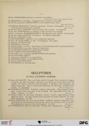 Skulpturen in Holz, Elfenbein, Marmor (Nr. 165-197)