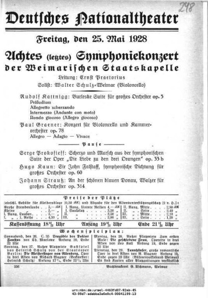 Achtes [...] Symphoniekonzert