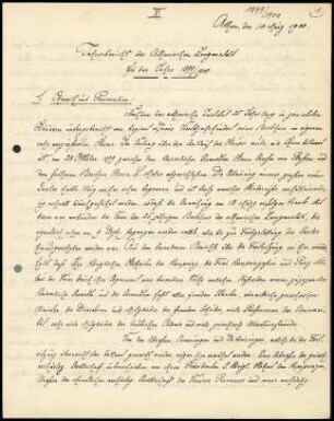 Jahresbericht der Athenischen Zweiganstalt für das Jahr 1899/1900