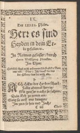 IX. Der LXXIX. Psalm.