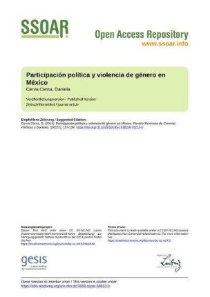 Participación política y violencia de género en México