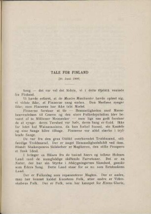 Tale for Finland (20. Juni 1900)
