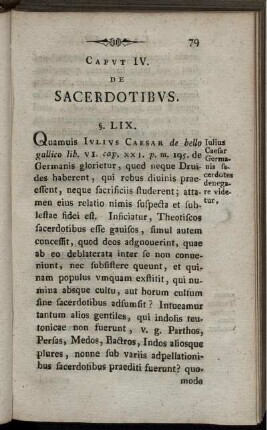 Caput IV. De Sacerdotibus.
