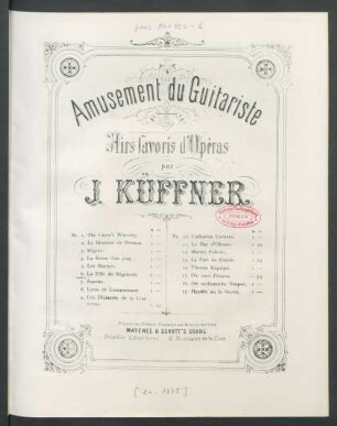 Nr. 6: Airs favoris de l'opéra La fille du régimente [!] de Donizetti : airs favoris d'opéras