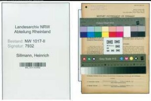 Entnazifizierung Heinrich Sillmann , geb. 09.03.1885 (Elektromeister)