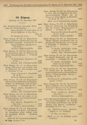 56. Sitzung, Dienstag den 30. September 1919