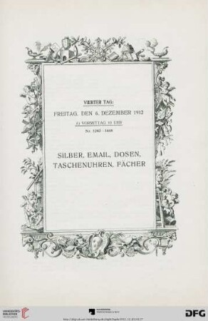 Silber, Email, Dosen, Taschenuhren, Fächer (Nr. 1242-1659)