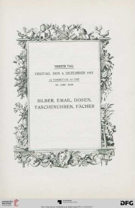 Silber, Email, Dosen, Taschenuhren, Fächer (Nr. 1242-1659)