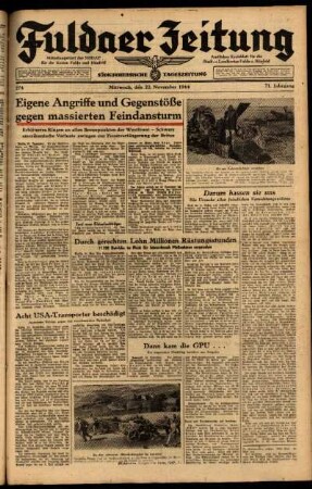 Ausgabe vom Mittwoch, den 22. November 1944.