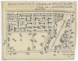 Belegungspläne Trinitatis (Original) Südwestkirchhof Stahnsdorf - Feld 18,19 Wahlstellen; Feld 20 Gartenstellen