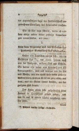 I. Von dem Ursprung und den Ursachen der bisherigen Einteilung des Akerlandes.