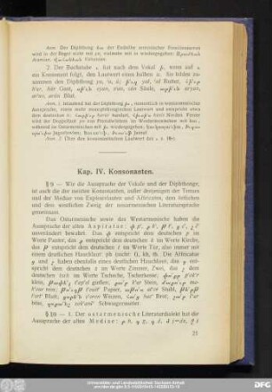 Kap. IV. Konsonanten.