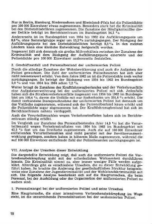 1. Personalmangel bei der uniformierten Polizei und seine Ursachen