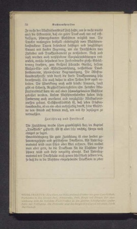 Zurichtung und Fortdruck