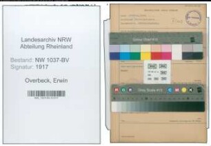 Entnazifizierung Erwin Overbeck , geb. 06.12.1889 (Bahnrat)