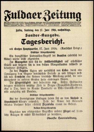 Ausgabe vom Samstag, den 17. Juni 1916.