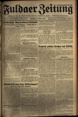 Erste Ausgabe vom Sonntag, den 27. März 1932.