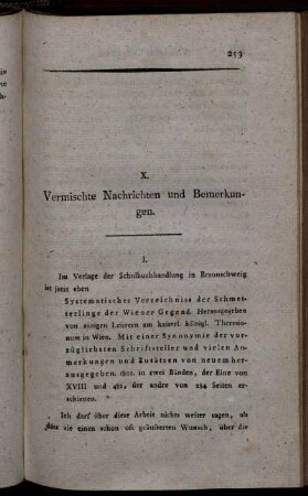 X. Vermischte Nachrichten und Bemerkungen.