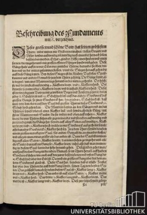 Beschreibung des Fundaments mit Z. verzeichnet.