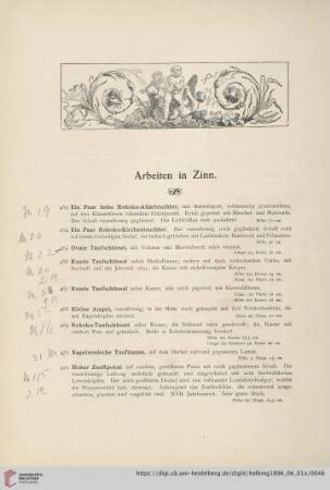 Arbeiten in Zinn