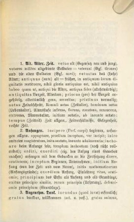 Die gebräuchlichsten lateinischen Synonyma