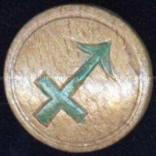 WHW-Abzeichen, Tierkreiszeichen: Schütze, Straßensammlung im Gau 39 Westfalen-Süd vom Januar 1943