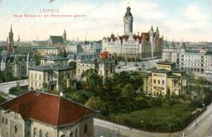 Leipzig: Neues Rathaus von der Wächterstrasse gesehen