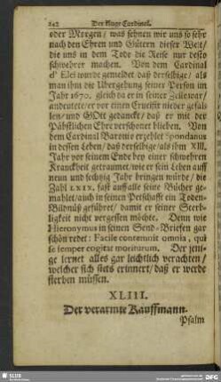 XLIII. Der verarmte Kauffmann