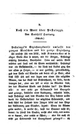 Auch ein Wort über Pestalozzi : (Schluss.)