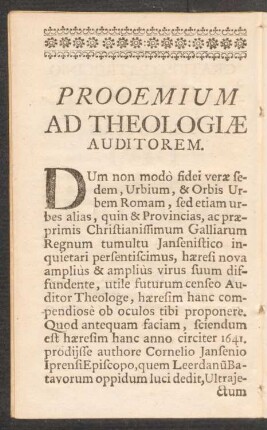 Prooemium Ad Theologiae Auditorem.