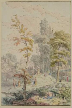 Heroische Landschaft mit antiker Staffage