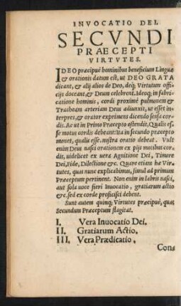 Secundi Praecepti Virtutes.