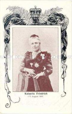 Postkarte zum Tode von Viktoria, Kaiserin Friedrich