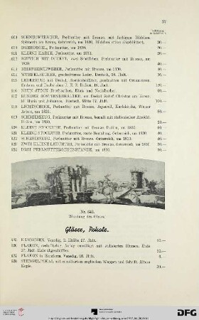 Gläser, Pokale (Nr. 625-673)