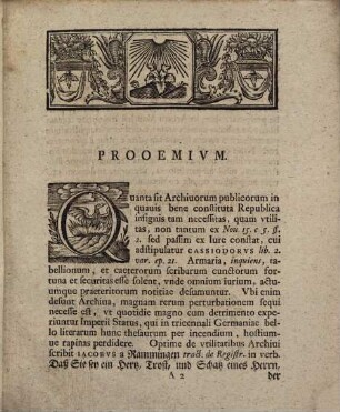 D. Friderici Rudloff diss. inaug. de archivorum publicorum origine, usu atque authoritate