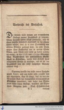 Vorbericht des Verfassers.