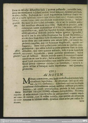 (IV.) Ad Motum