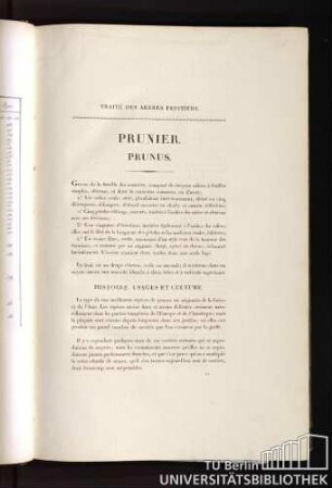 Traité des arbres fruitiers. Prunier. Prunus.