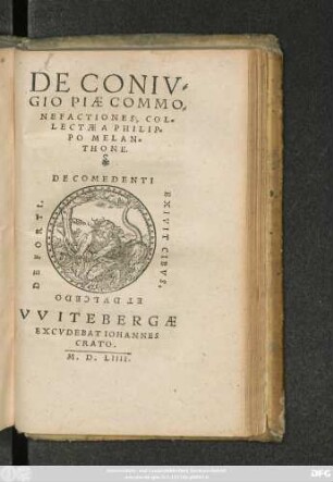 DE CONIV=||GIO PIAE COMMO=||NEFACTIONES, COL=||LECTAE A PHILIP=||PO MELAN=||THONE.||