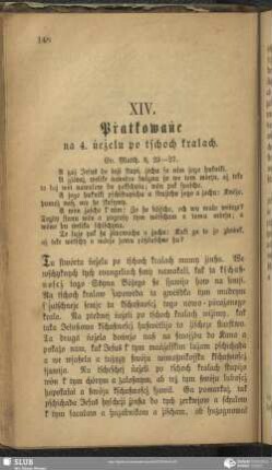 XIV. Pṙatkowaṅe na 4. ṅeżelu po tschoch kralach