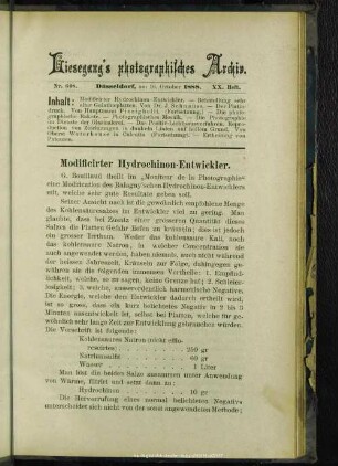 Modificirter Hydrochinon-Entwickler