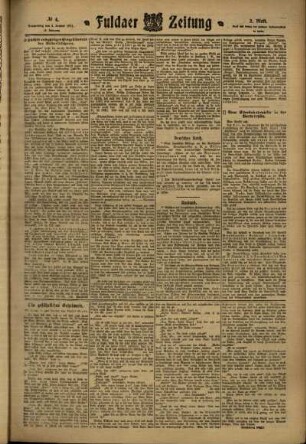 Zweite Ausgabe vom Donnerstag, den 05. Januar 1911.